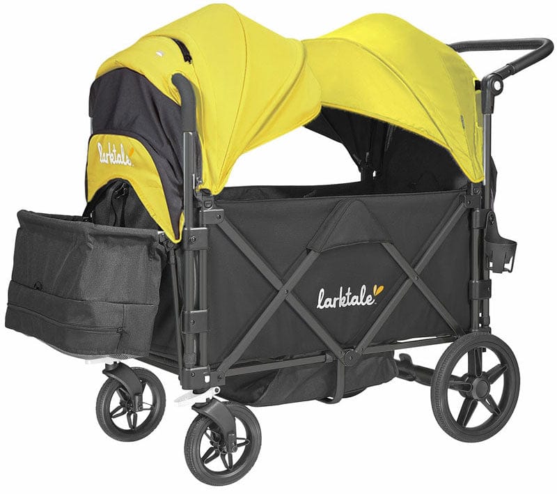 Larktale Caravan (2 Seater) Stroller Wagon Complete Bundle - Byron Black / Clovelly Yellow