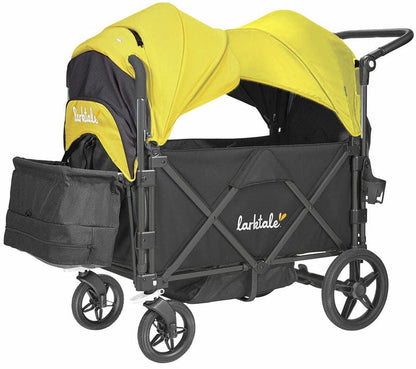 Larktale Caravan (2 Seater) Stroller Wagon Complete Bundle - Byron Black / Clovelly Yellow