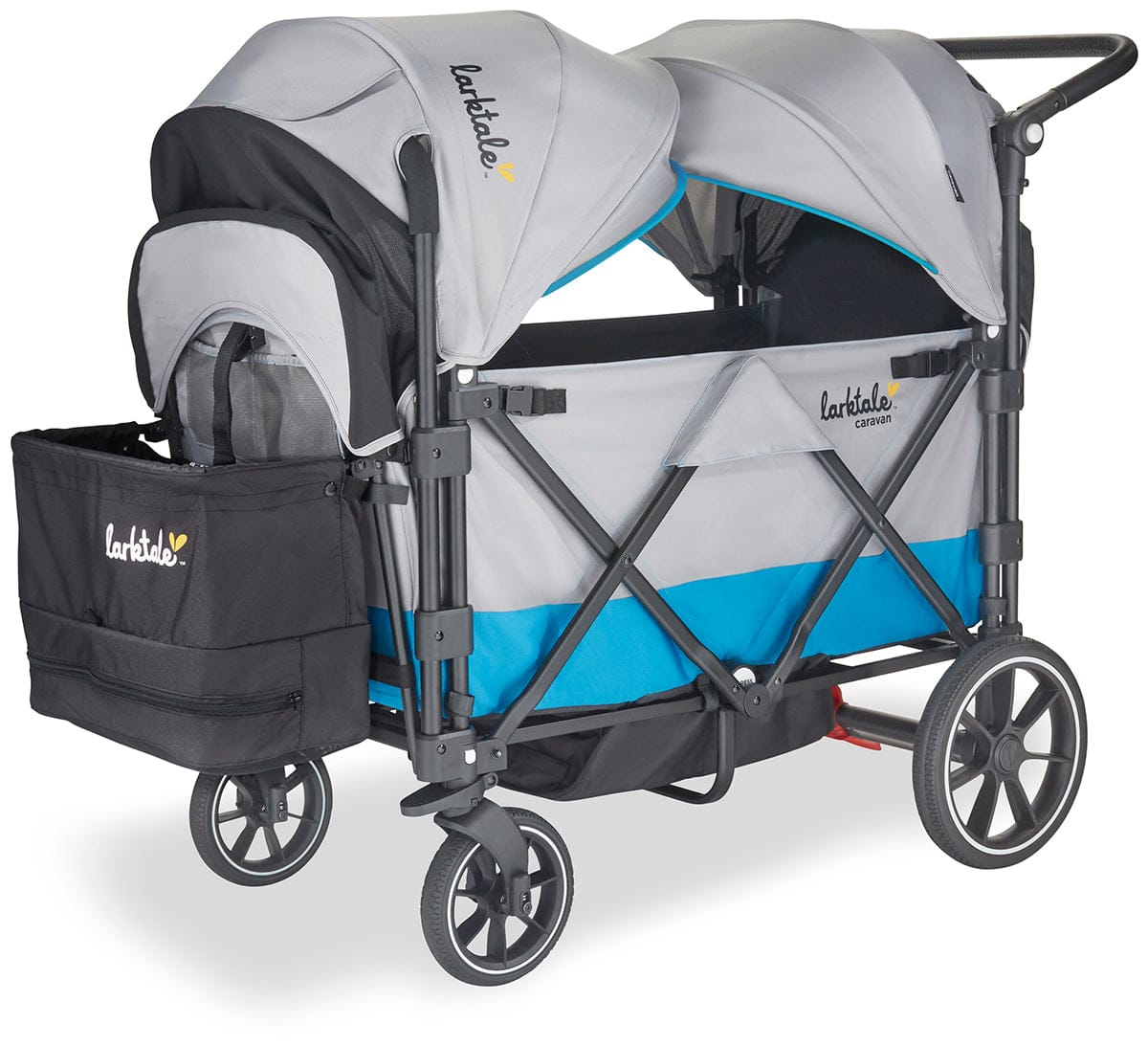 Larktale Caravan V2 (2 Seater) Stroller Wagon - Gray/Blue - LK50001