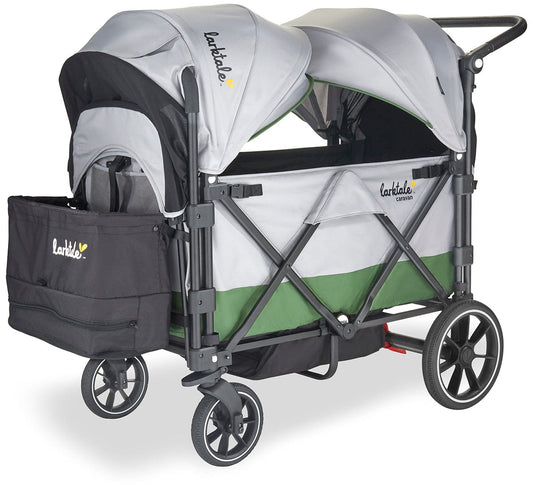 Larktale Caravan V2 (2 Seater) Stroller Wagon - Gray/Green - LK50006