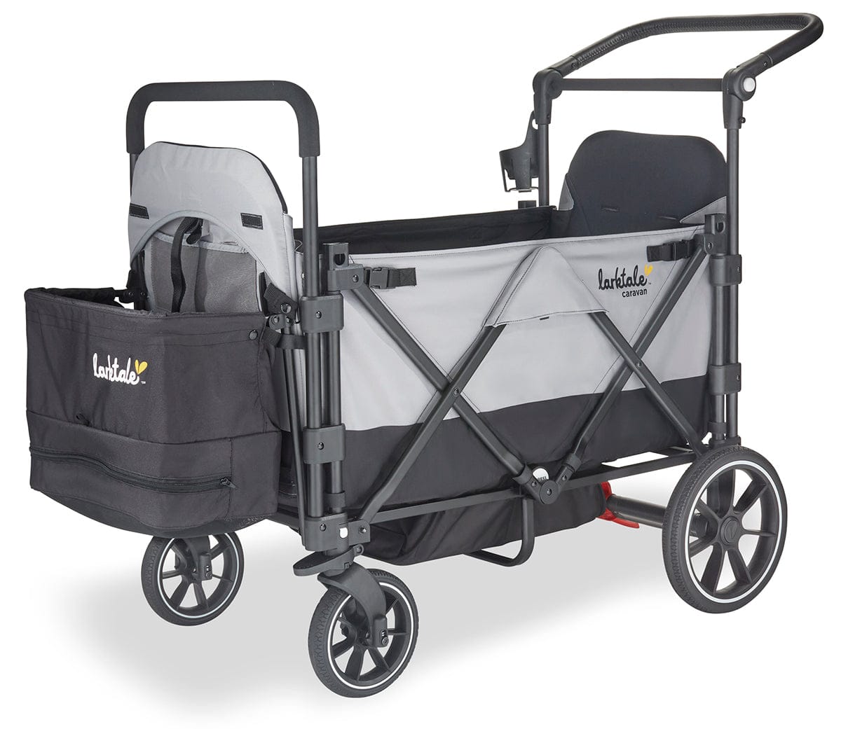 Larktale Caravan V2 (4 Seater) Stroller Wagon Bundle - Gray/Blue - 4SEAT-LK50001