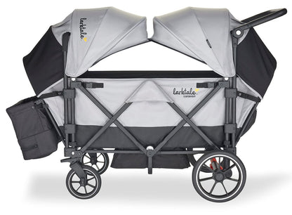 Larktale Caravan V2 (3 Seater) Stroller Wagon Bundle - Gray/Blue - 3SEAT-LK50001