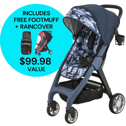 Larktale Chit Chat Compact Stroller Winter Bundle - Longreef Navy / Black - LK10005-LK10500-LK00501