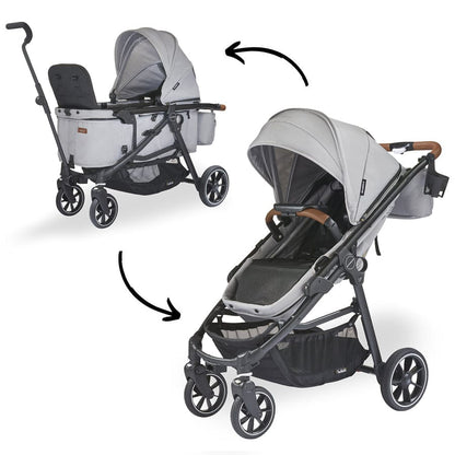 Larktale Crossover V2 (2 Seater) Convertible Stroller Wagon - Nightcliff Stone - LK53014
