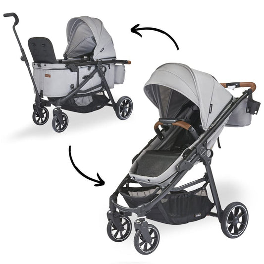 Larktale Crossover V2 (2 Seater) Convertible Stroller Wagon - Nightcliff Stone - LK53014