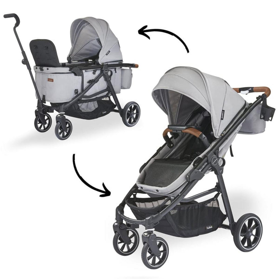 Larktale OPEN BOX Crossover V2 (2 Seater) Convertible Stroller Wagon - Nightcliff Stone