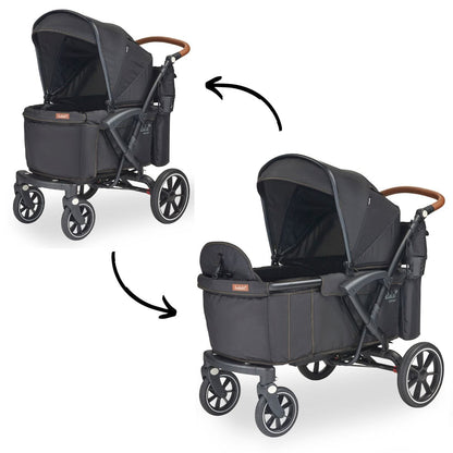 Larktale Sprout Single-to-Double Stroller Wagon - Byron Black - LK52000