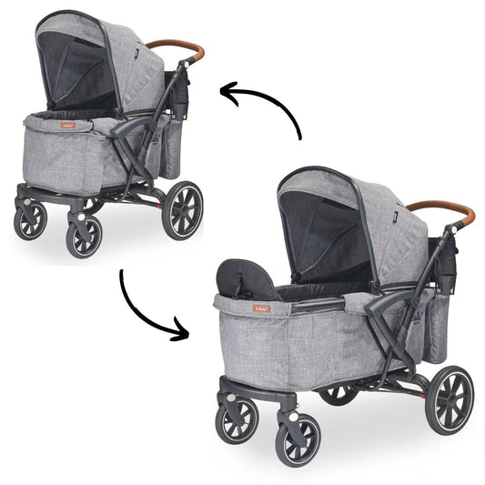 Larktale Sprout Single-to-Double Stroller Wagon - Nightcliff Stone - LK52004