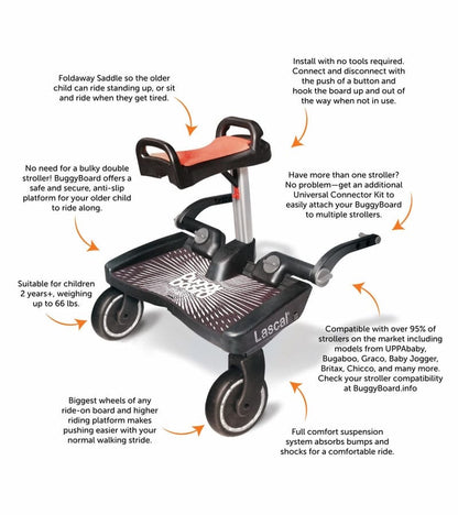 Lascal BuggyBoard Maxi+ - Black / Gray - 5-31010