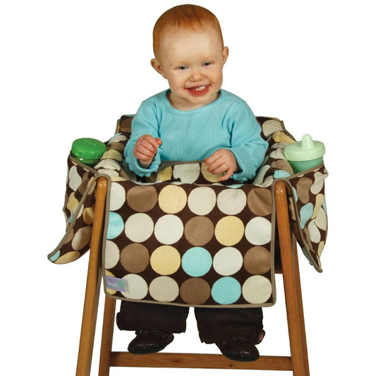 Leachco Diner Liner Plush Portable Booster Chair Liner in Aqua/Espresso - 206P-4-AQESP