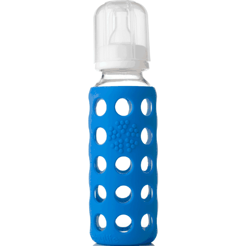 Lifefactory Glass Baby Bottle with Silicone Sleeve 9 oz in Ocean - 110008