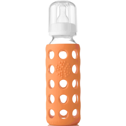 Lifefactory Glass Baby Bottle with Silicone Sleeve 9 oz in Orange - 110011
