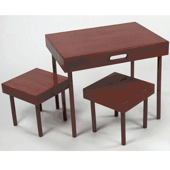 Lipper 3 Piece Portable Table & Stool Set Cherry - 517C