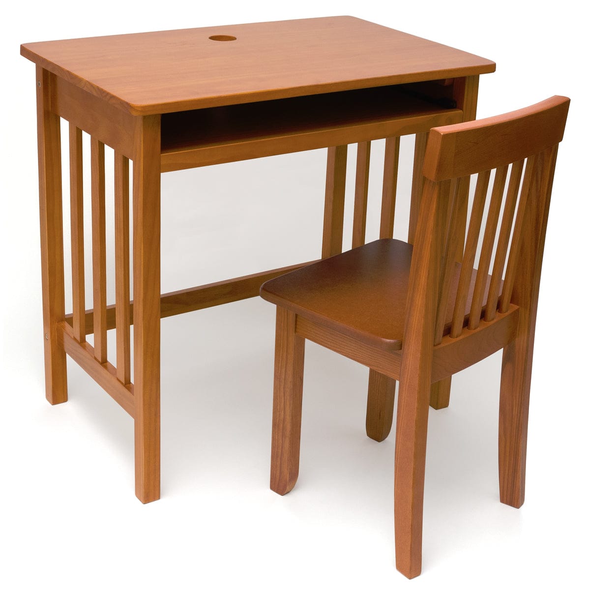 Lipper International Child's Computer Desk & Mystic Chair - Pecan - 574P
