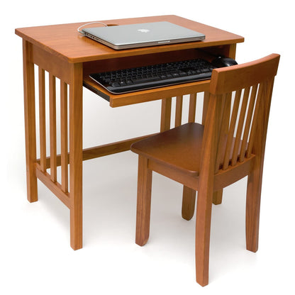 Lipper International Child's Computer Desk & Mystic Chair - Pecan - 574P