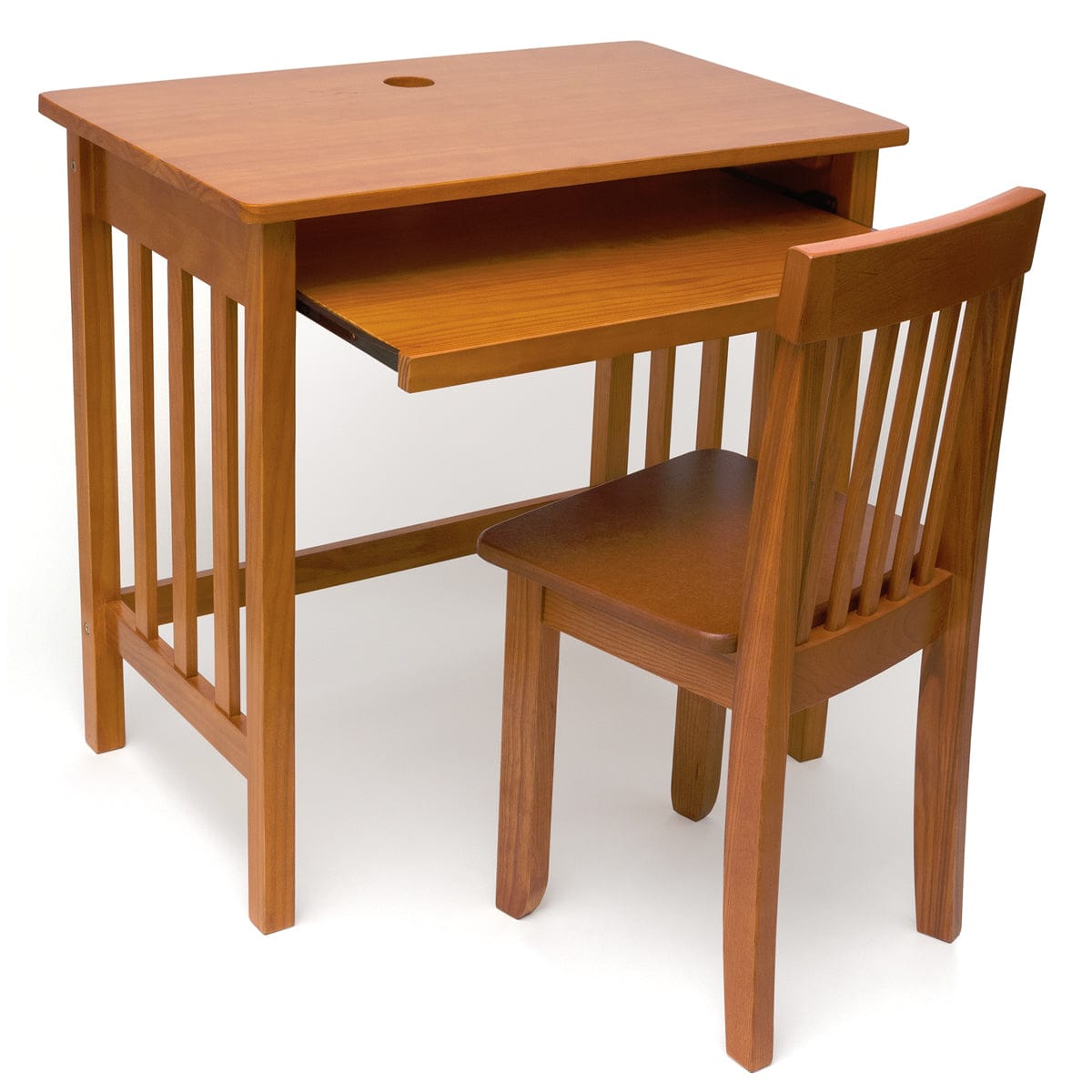 Lipper International Child's Computer Desk & Mystic Chair - Pecan - 574P