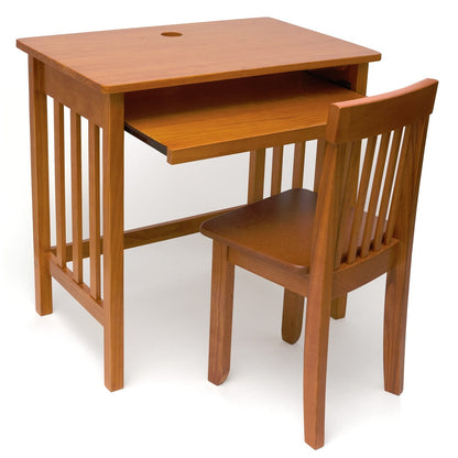 Lipper International Child's Computer Desk & Mystic Chair - Pecan - 574P