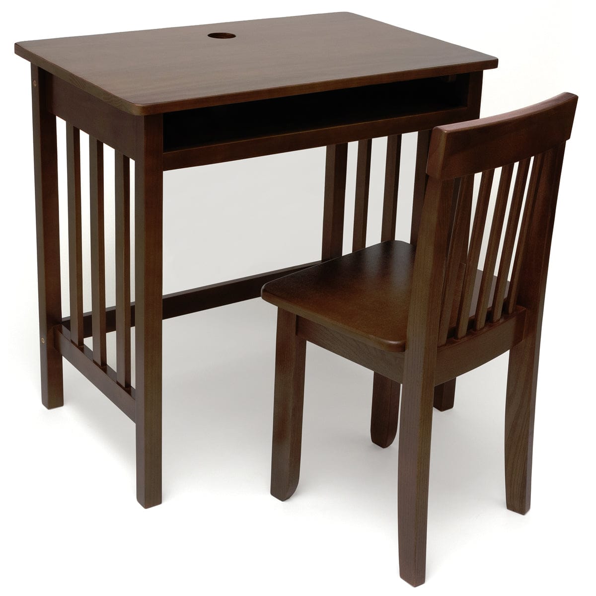 Lipper International Child's Computer Desk & Mystic Chair - Walnut - 574WN