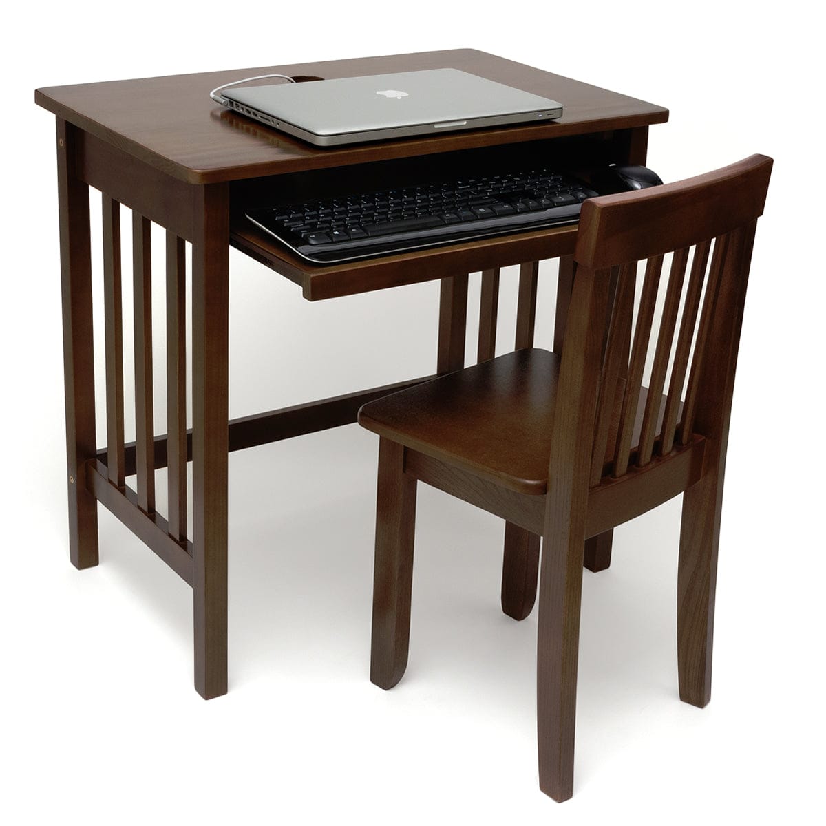 Lipper International Child's Computer Desk & Mystic Chair - Walnut - 574WN