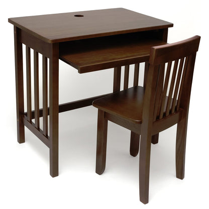 Lipper International Child's Computer Desk & Mystic Chair - Walnut - 574WN