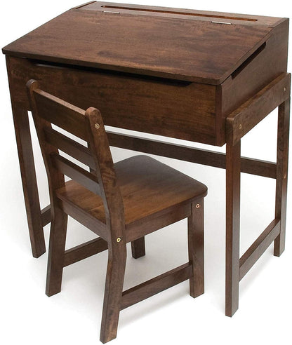 Lipper International Child's Slanted Top Desk & Chair - Walnut - 564WN-LI