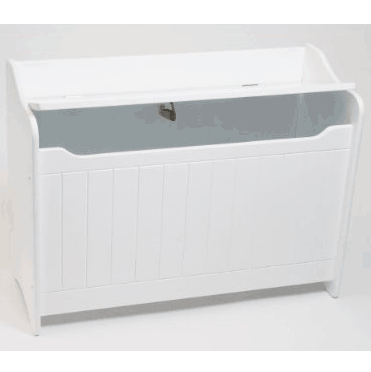 Lipper International Child's Toy Box with Bead Board Detail on Front 588W White - 588W