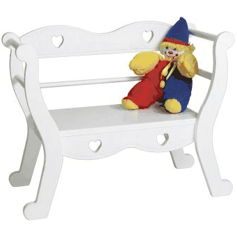 Lipper International Children's Heart Bench 511W White - 511W