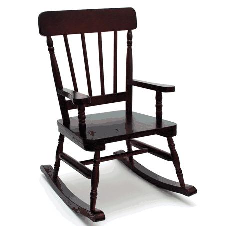 Lipper International High Back Child Rocker in Espresso - 557E