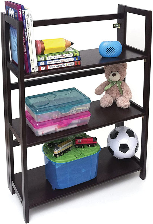 Lipper International Kids 3-Shelf Folding Bookcase - Espresso - 517E