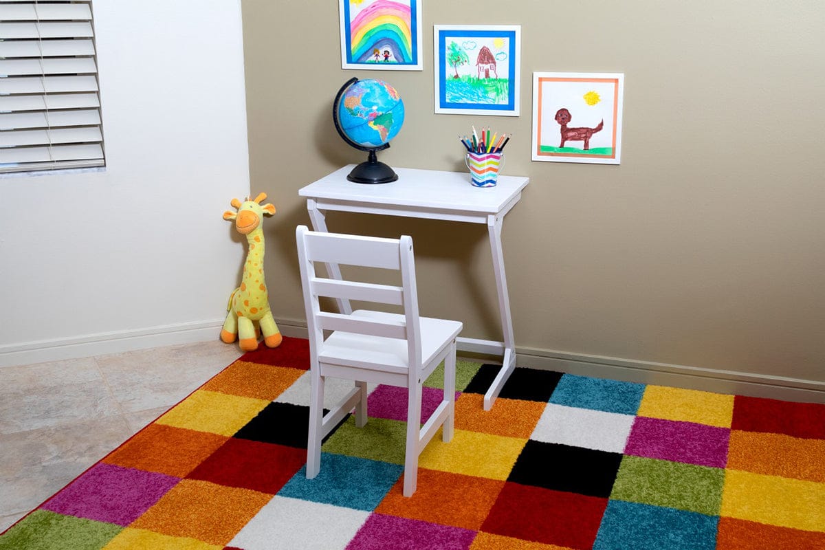 Lipper International Kids Anywhere Table & 1 Chair Set - White - 547W