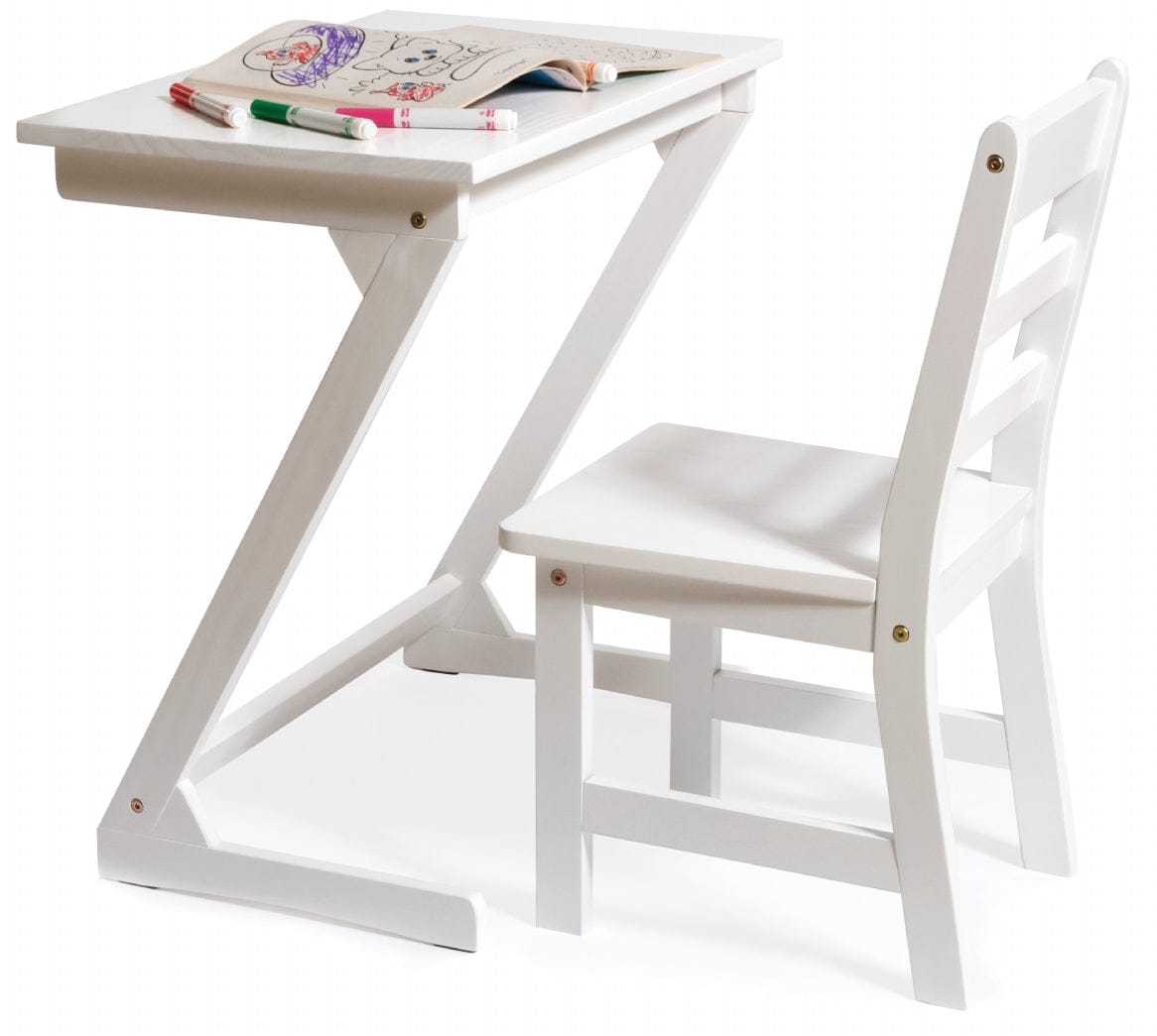 Lipper International Kids Anywhere Table & 1 Chair Set - White - 547W