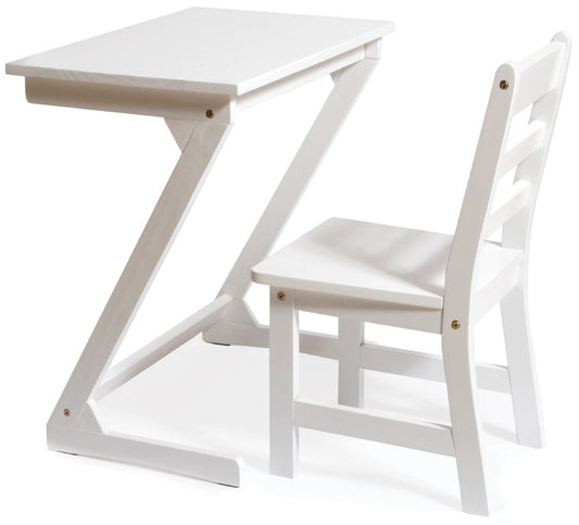 Lipper International Kids Anywhere Table & 1 Chair Set - White - 547W