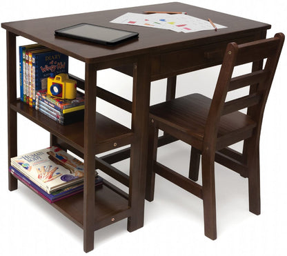 Lipper International Kids Work Station and Chair - Walnut - 584WN