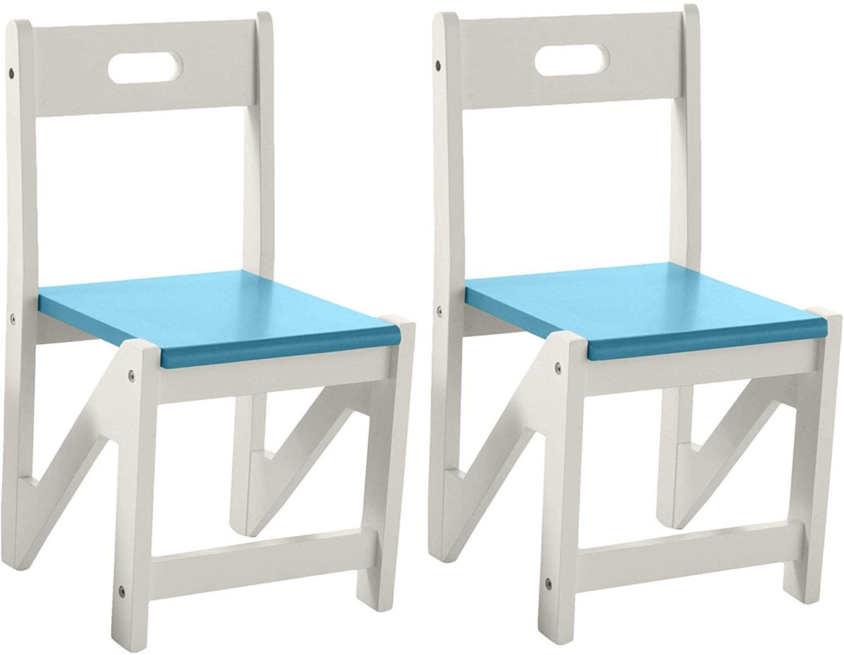 Lipper International Kids' ZigZag Stacking Chairs, Set of 2 - Turquoise - 505-2BL