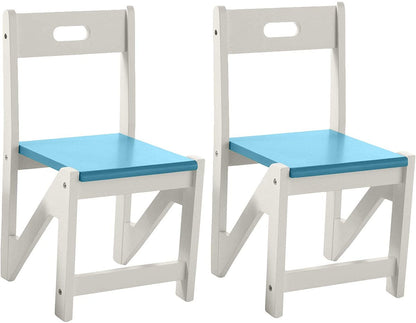 Lipper International Kids' ZigZag Stacking Chairs, Set of 2 - Turquoise - 505-2BL
