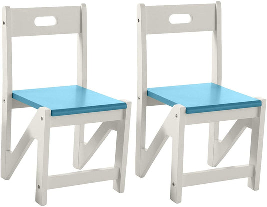 Lipper International Kids' ZigZag Stacking Chairs, Set of 2 - Turquoise - 505-2BL