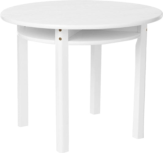Lipper International Round Table with Shelf and 2 Chairs - White - 524W