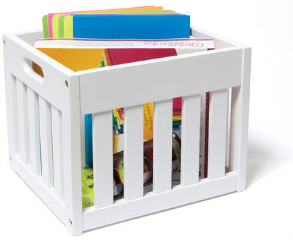 Lipper International Wooden Storage Crate - White - 540W