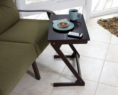 Lipper International Wooden Zig Zag Table - Espresso - 542E