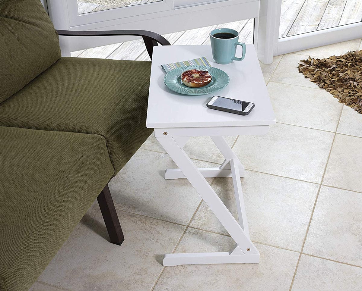 Lipper International Wooden Zig Zag Table - White - 542W
