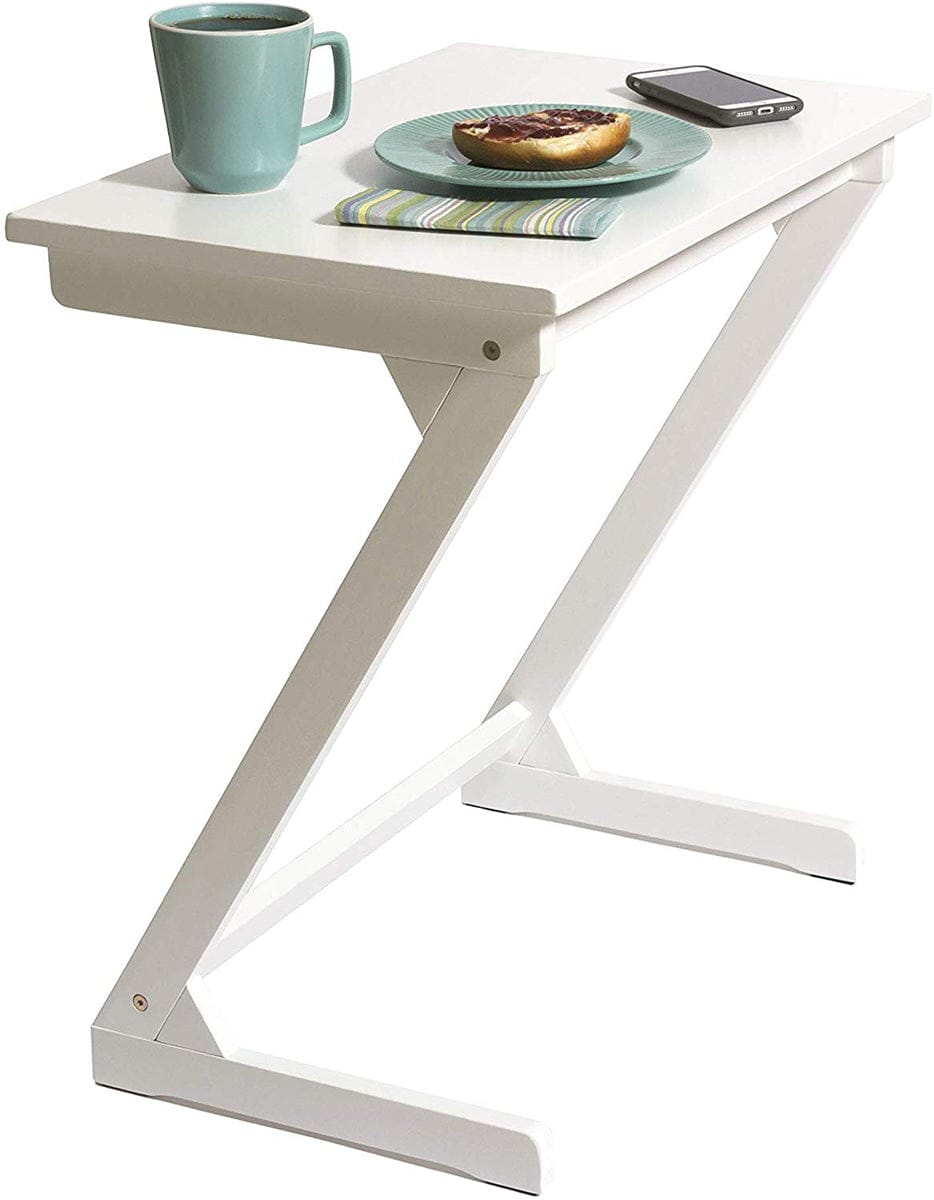 Lipper International Wooden Zig Zag Table - White - 542W