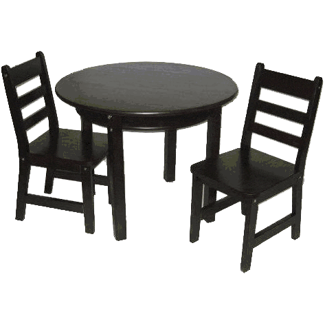 Lipper Round Table with Shelf & 2 Chairs Espresso - 524E