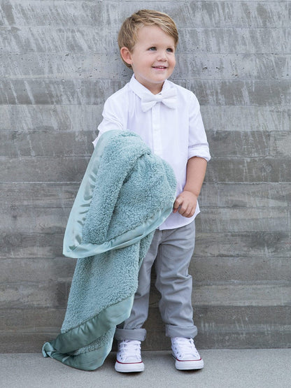 Little Giraffe Chenille Baby Blanket - Sage - CHBKTSG