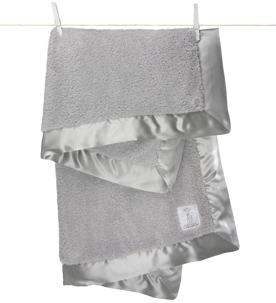 Little Giraffe Chenille Blanket in Silver
