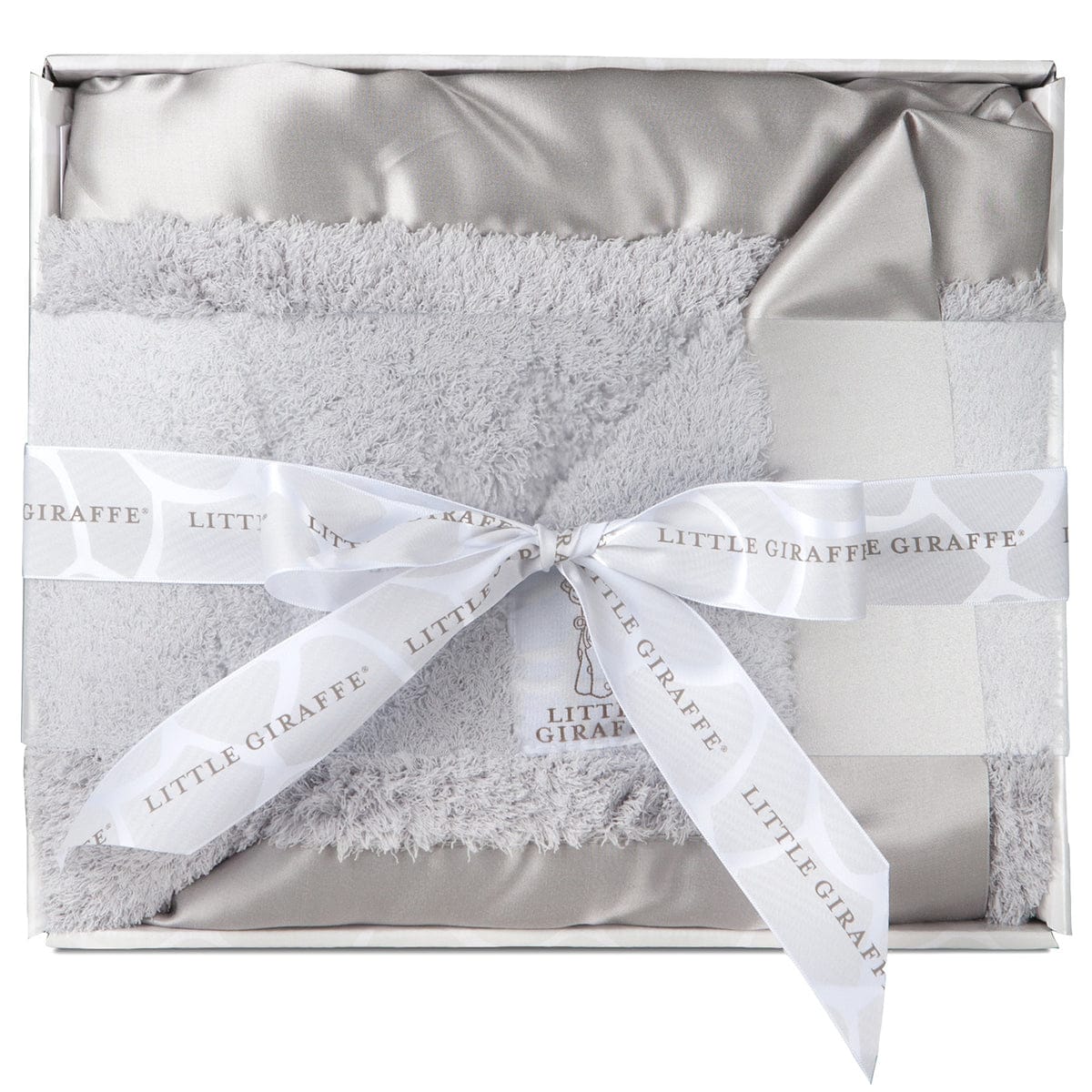 Little Giraffe Chenille Blanket in Silver