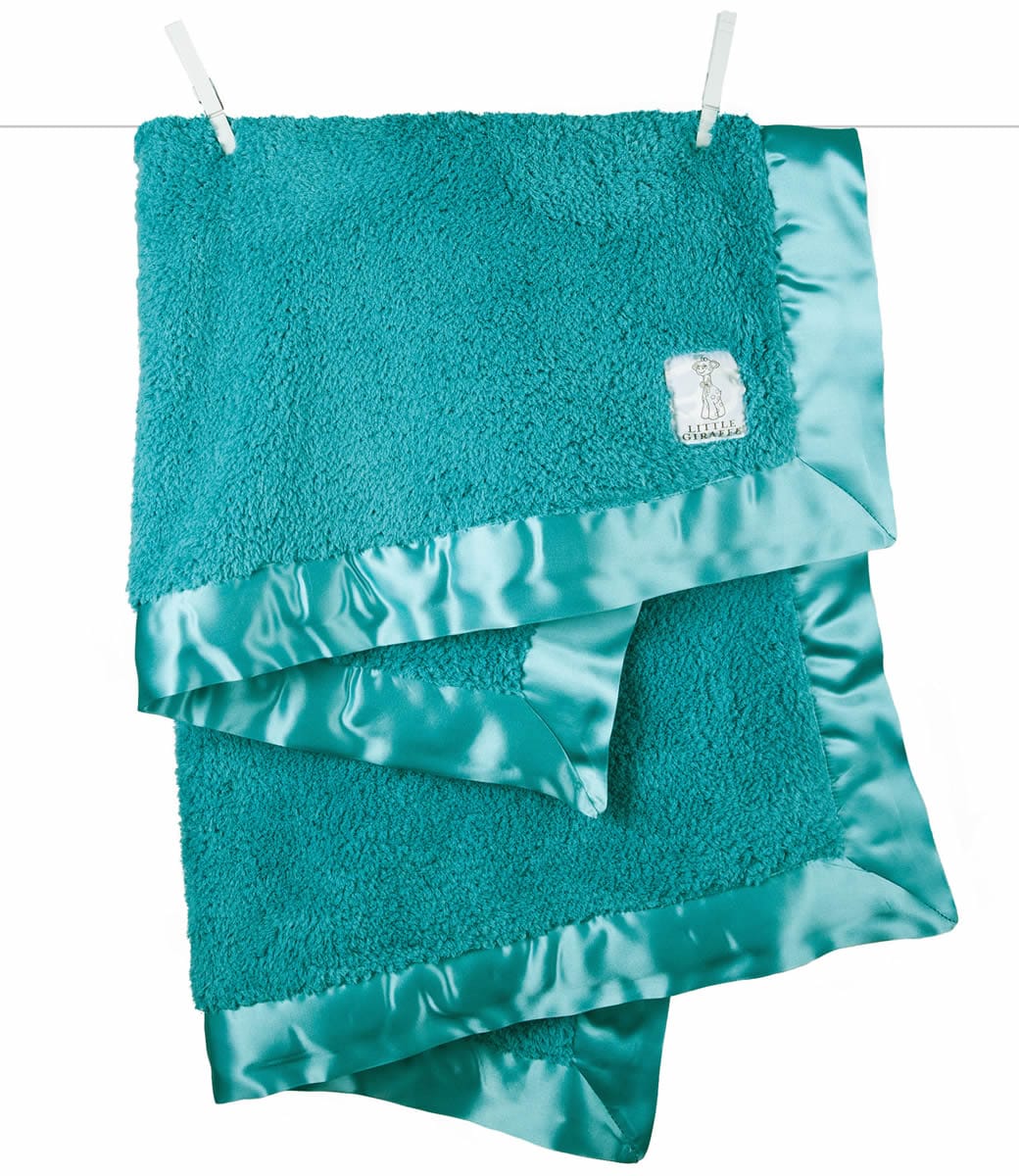 Little Giraffe Chenille Blanket in Teal