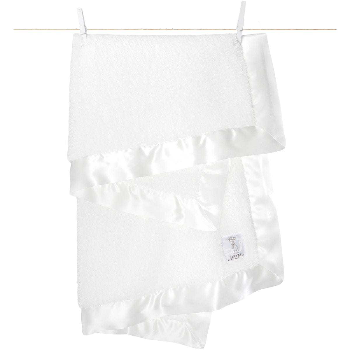 Little Giraffe Chenille Blanket in White - CHBKTWH