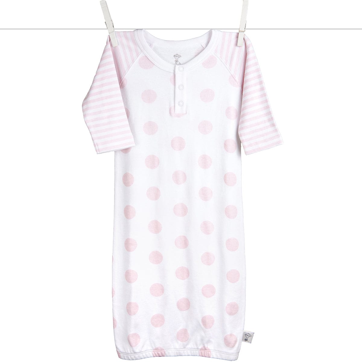 Little Giraffe Lollipop Henley Gown in Pink - 0 to 6 Months - PLCOHG0PK