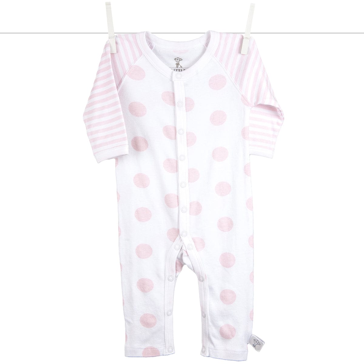 Little Giraffe Lollipop Henley Romper in Pink - 3 to 6 Months - PCLOHR3PK