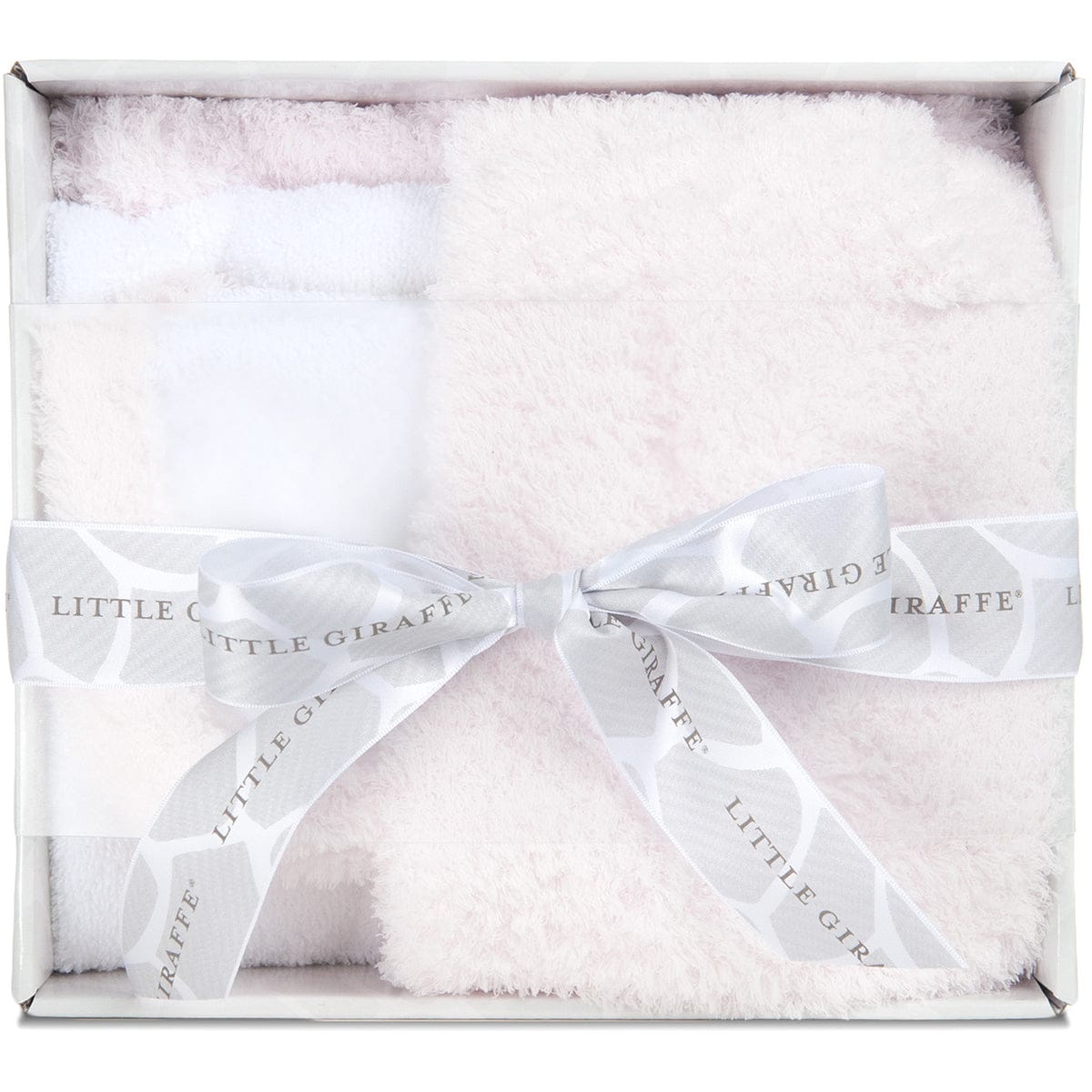 Little Giraffe Splash & Dry Chenille Towel & Washcloth Set in Pink - CHTWPK